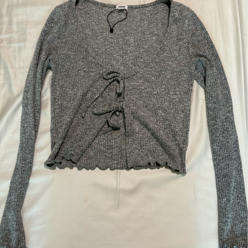 Garage sweater open front with bows